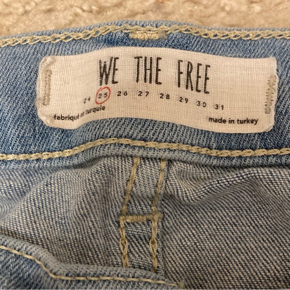 Free People We The Free Blue Ankle Cropped Fringe Jeans, Light Wash, Women’s 25 - Picture 2 of 10